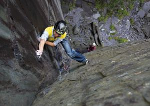 Climbing 2013:March_Becky Lounds on German Schoolgirl (E2 5c), Llanberis Slate Quarries, Snowdonia